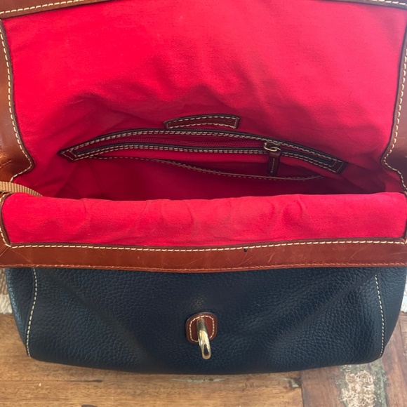 Dooney & Bourke navy and brown one strap shoulder bag - Picture 4 of 6